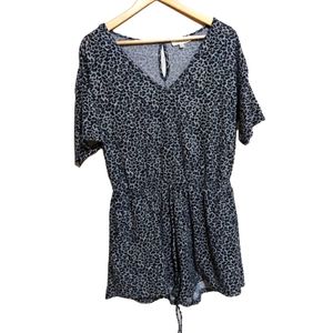 Umgee Grey & Black Lepord Print Soft Romper